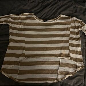 Crop top striped tan and white